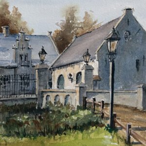 Watercolor of Slot Doddendael in Beuningen