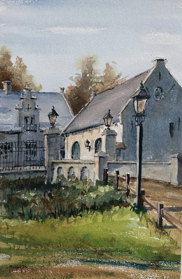 Watercolor of Slot Doddendael in Beuningen